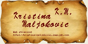 Kristina Maljoković vizit kartica
